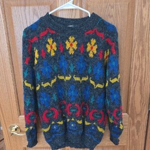 Vintage Patterned Crewneck Sweater Brunny